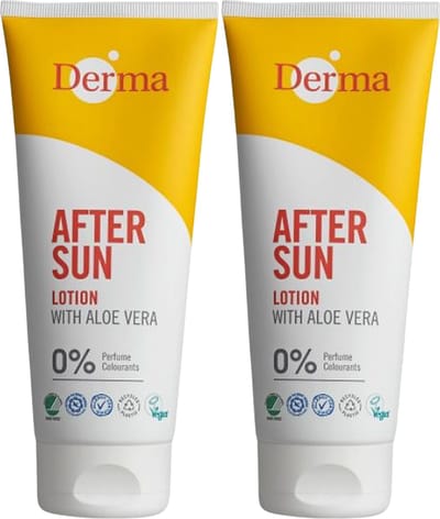 Derma After Sun Lotion 2 x 200 ml - Aftersun met Aloe Vera Shea Butter en Glycerine - Parfumvrij - AllergyCertified