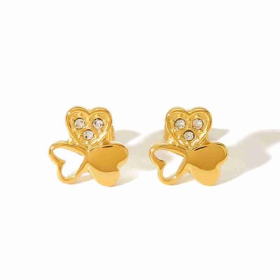 WeLoveSilver - oorstekers - goudkleurig klaver - chirurgisch staal - 6mm