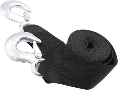 Sleepriem Auto - Touw met haken - Voertuig slepen - Zware kwaliteit - 4 meter 4 ton - Zwart