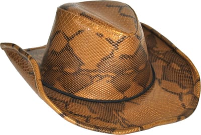 Funny Fashion - Cowboyhoed bruin slangenleder