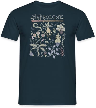 Harry Potter Herbology Botanisch Kruiden Ontwerp T-Shirt Heren