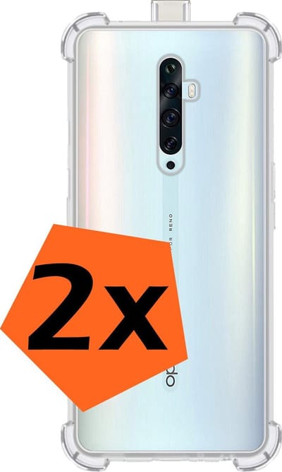 Hoes - 2 Stuks - Geschikt voor OPPO Reno 2Z - Sterk & Shockproof - Siliconen Case - Back Cover - Telefoon Hoesje Shock Proof - Transparant