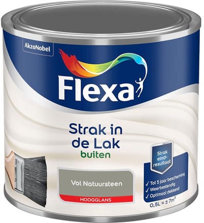 Flexa - Strak In De Lak Buitenlak Hoogglans - Vol Natuursteen - Mengverf - 500 Ml