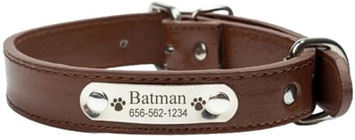 OLOEY Hondenhalsband voor kleine-middelgrote en grote honden en puppy's(Bruin-XS)