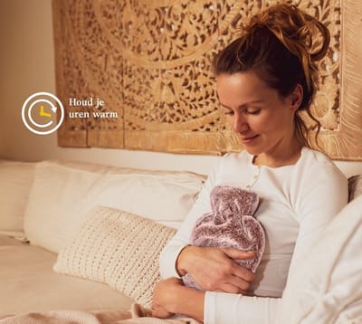 Famanu - Warmwaterkruik met Hoes – Zachte Premium Pluche Hoes – 1.8 L Kruik – Warmwaterkruik – Geweldig Cadeau voor Vrouwen en Kinderen (Donkerbruin)