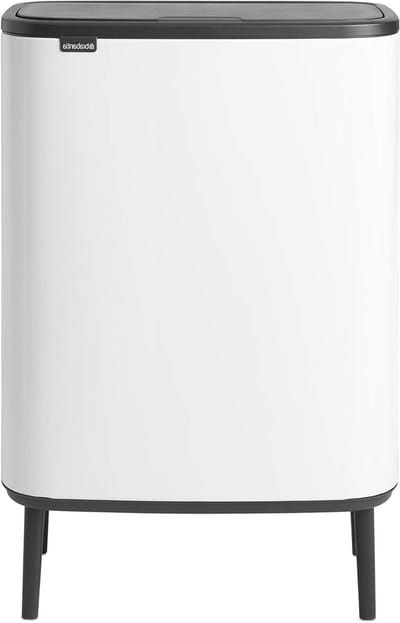 Titel: Bo Touch Bin Prullenbak Recycling White 1 binnenemmer (60L) - Geen merknaam