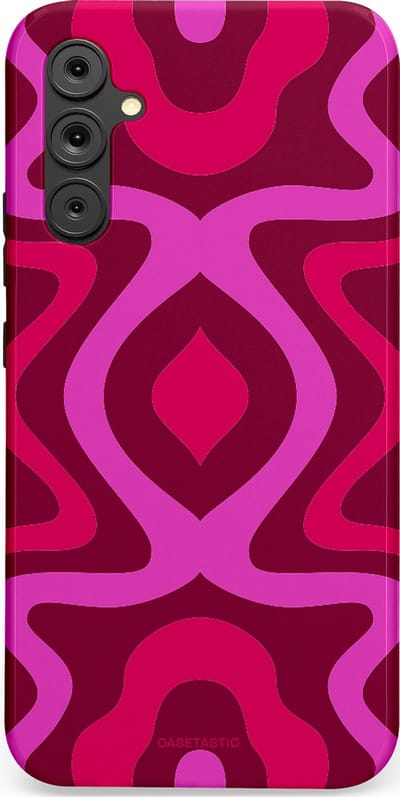 Casetastic Hoesje Geschikt voor Samsung A34 (5G) - Stijlvolle Beschermende Duo-layer Case - Retro golf