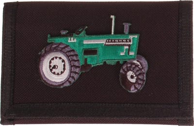 Klittenbandportemonnee Zwart 12x9cm - Applicatie Trekker Groen 7,5x5cm