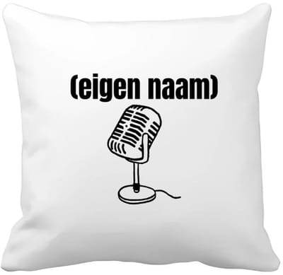 Akyol - microfoon met eigen naam Kussen hoes - Microfoon - muziek liefhebbers - iemand die houdt van muziek - verjaardag - cadeau - kado - 40 bij 40 cm