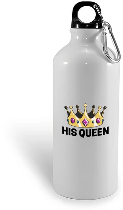 Hacebo® - His queen waterfles - Verjaardag - Haar - Hem - Grappige tekst - water fles - 400ML