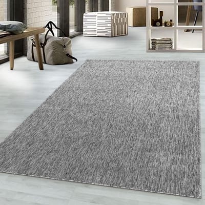Woonkamerkleed met korte, glanzende gemarmerde pool, 4 mm hoog, lichtgrijs 80x150 cm