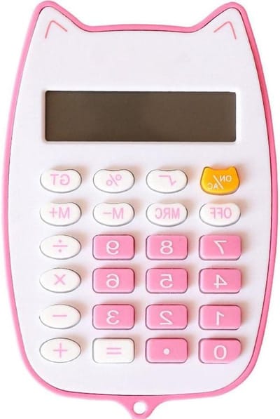 Draagbare Rekenmachine - Handheld Calculator - Dagelijkse Berekeningen - Duidelijk 12-cijferig Display - Compact Formaat - Wit