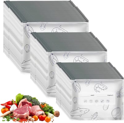 Vrieszakken met ritssluiting - 120 herbruikbare opbergzakken voor voedsel, vlees, groenten en snacks