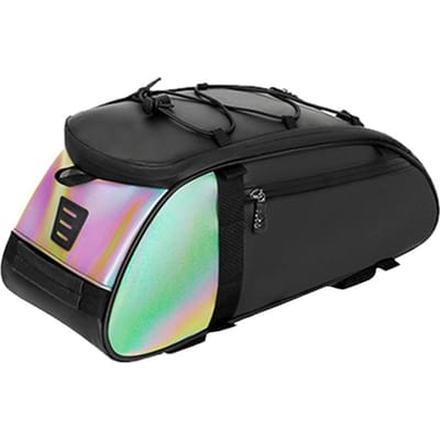 Fietstas Kofferbak Grote Capaciteit Reflecterend Fiets Achterrek Tas Multifunctionele Fiets Bagagetas Dazzling Color black