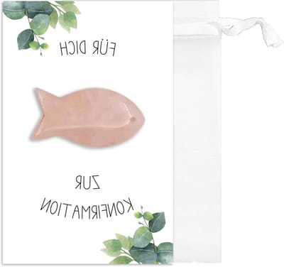 Communie cadeau voor jongens en meisjes met 3.8 cm kristallen geluksvis als talisman voor een bijzondere communie ervaring