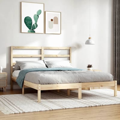 vidaXL - Bedframe - massief - hout - 135x190 - cm