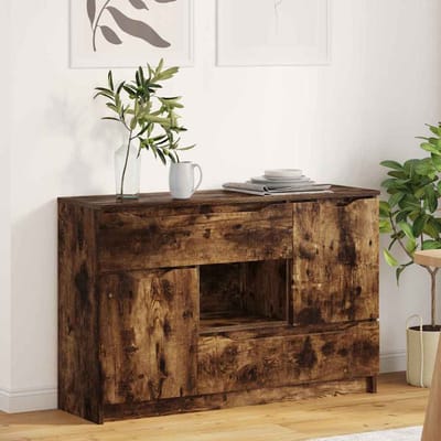 vidaXL - Dressoir - Rook - Eiken - 100 - x - 30 - x - 65,6 - Bewerkt - hout