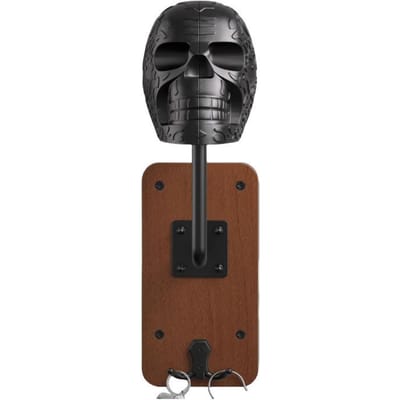 Support de casque crâne Multifonctionnel Support mural en métal Étagère de rangement pour casque de moto pour la maison Noir noir