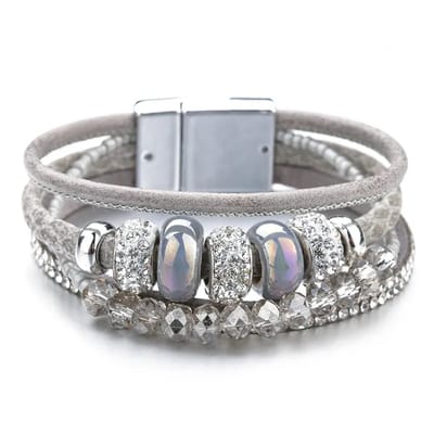 Sorprese armband - Pearl - armband dames - leer - wikkelarmband - parel - cadeau - Model S - Cadeau