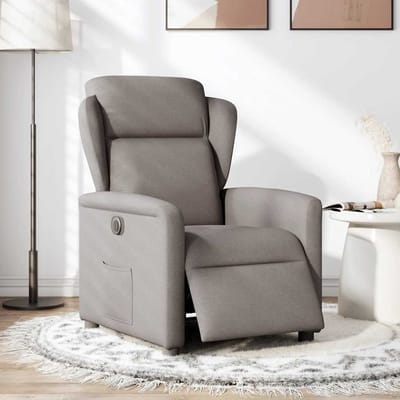 vidaXL - Fauteuil - verstelbaar - elektrisch - stof - taupe