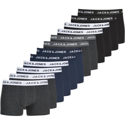 Jack & Jones Heren boxershorts jacsolid 12-pack effen onderbroeken