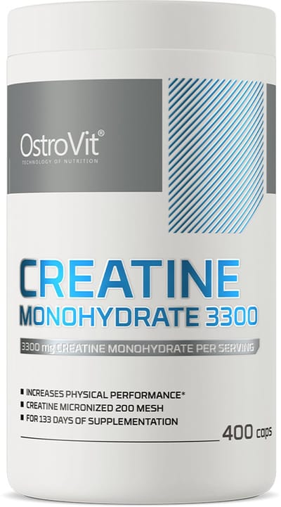 Creatine - Creatine Monohydrate - Creatine Monohydraat - 3300 mg - 400 Capsules - Grote voorraad! - Supplementen - OstroVit - Laboratorium getest kwaliteit!