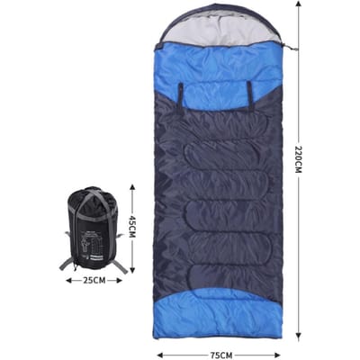 Gewassen katoenen voering Envelop Thermische slaapzak Waterdichte slaapzak met capuchon voor kamperen 2kg