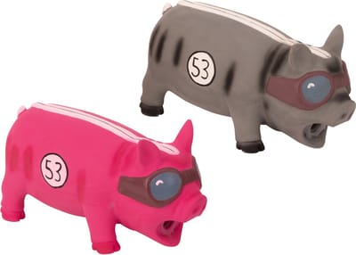 Pawise Latex Pig Boss hondenspeeltje – veilig hondenspeelgoed – sterke hondenknuffel – maakt geluid en maximaal speelplezier