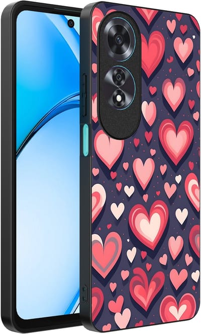 Smartphonica Telefoonhoesje Geschikt voor Oppo A60 met Hartjes Opdruk - TPU Backcover Case With Heart Design geschikt voor Oppo A60