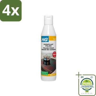 HG Kookplaat Polish 250 ml - Voordeelverpakking - 4 stuks - Kookplaat reiniger - Keramische kookplaat