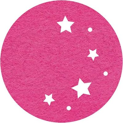 Sterrenhemel vilt onderzetters - Fuchsia - 6 stuks - ø 9,5 cm - Kerst onderzetter - Tafeldecoratie - Glas onderzetter - Cadeau - Woondecoratie - Tafelbescherming - Onderzetters voor glazen - Keukenbenodigdheden - Woonaccessoires - Tafelaccessoires