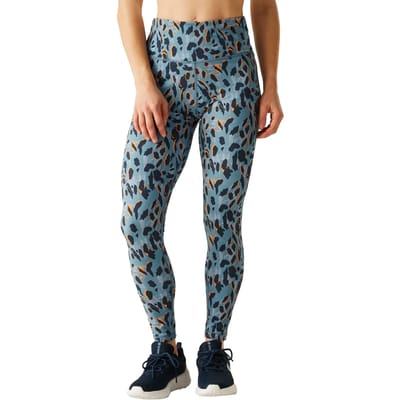 Dare 2b - Influential Dames Sportlegging - Niagra Blue Animal Print - Maat 46