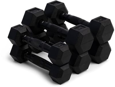 Gym Masters Hexa Dumbbell Set 1-2-3 kg Voordeelset – Premium Hexagon Dumbbells – Fitness Gewichten – Zwart – 6 Dumbbells – 12 kg