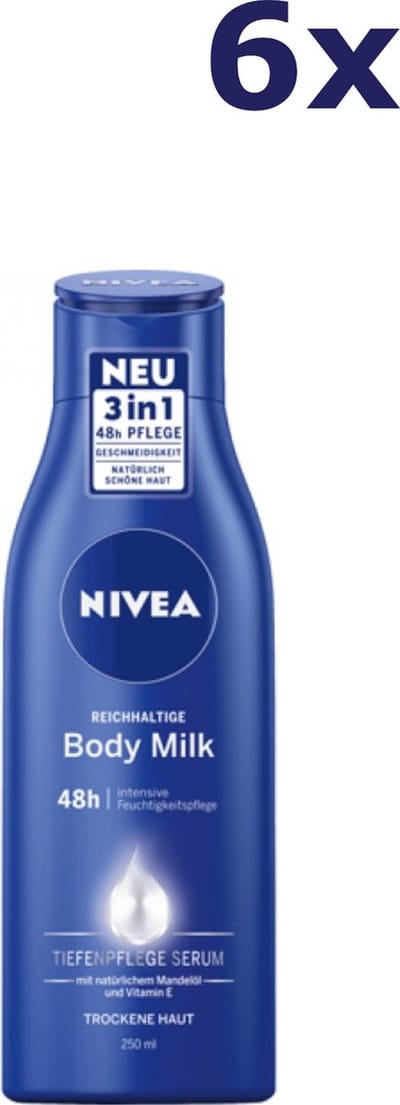 6x Nivea Verzorgende Body Milk 250ML