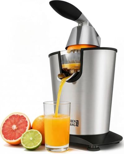 Elektrische citruspers - Sapcentrifuge - Vers sap maken - Krachtige 600W motor - 400ml reservoir - Zilverkleurig
