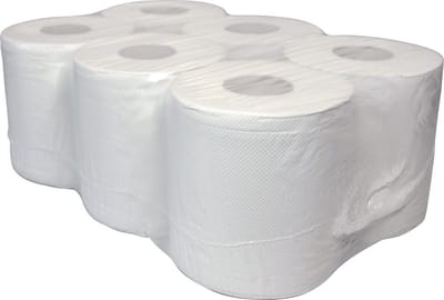 Poetspapier | 2-laags | 19cm | 108m | papier | wit | 6 stuks met koker