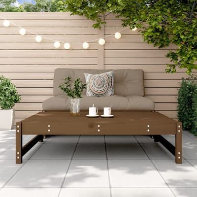 vidaXL - Tuinvoetenbank - 120x80 - cm - massief - grenenhout - honingbruin
