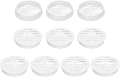 10x Ronde Luchtinlaat Plafondrooster Wit Kunststof 50 mm voor Ventilatie
