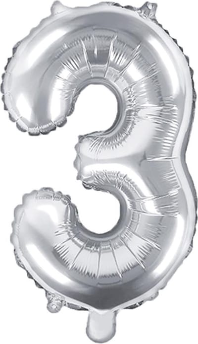 Cijfer 3 (35 cm) - Zilver