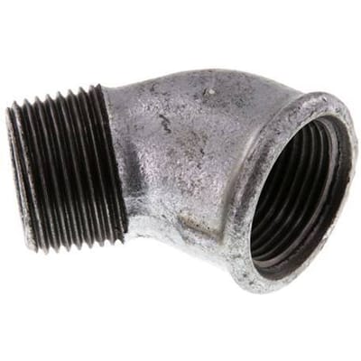 Rp 1'' x R 1'' F/M Verzinkt Gietijzeren L-Fitting 45graden 25 Bar