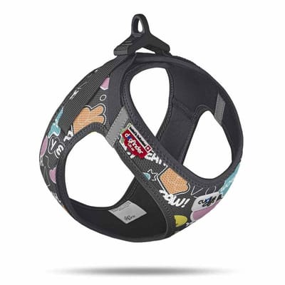 Curli Hondentuig Clasp Vest Harness Comic Zwart SE25 Maat XXS