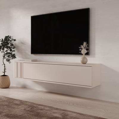 Meubella - Fermano - TV-Meubel - Beige - 150x31x30 cm