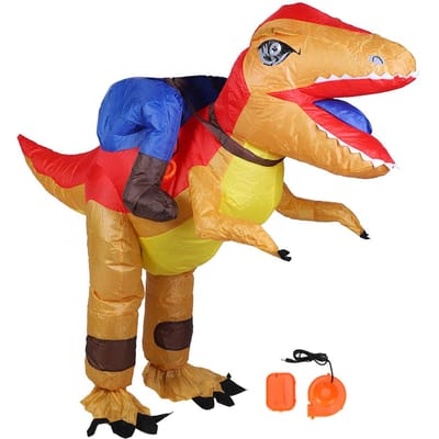 Dinosaurus Opblaasbaar Halloween Kostuum voor Volwassenen Kind met Luchtblazer Festivals Feest DecoratieX115 blue