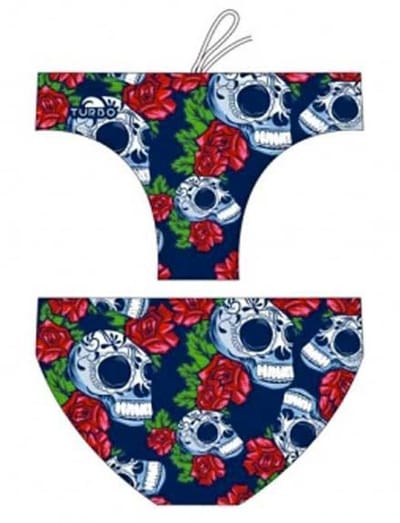Turbo Roses & Skulls Zwemslip Blauw XL Man