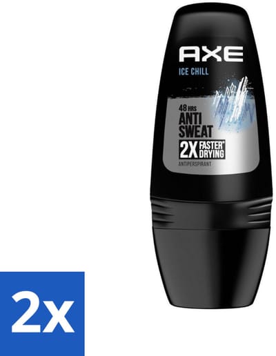 2 x Axe - Deodorant Roller - 48hrs Anti Sweat - Ice Chill - Anti-transpirant - 50 ml - Axe Ice Chill Deodorant Roller - Antitranspirant - Zweetbevochtiging - Frisse Geur - 48 Uur Bescherming