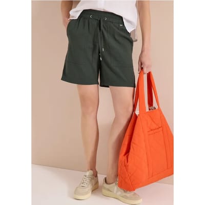 Seersucker shorts in effen kleuren