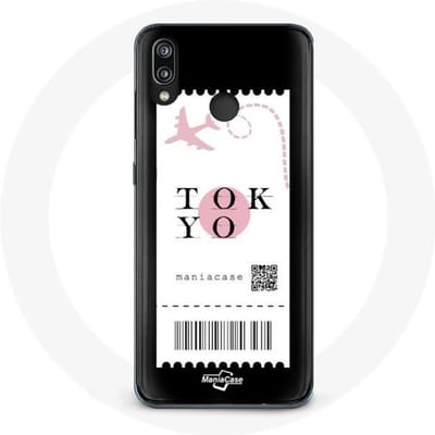 Coque pour Huawei P20 Lite - Billet d'avion Tokyo Japon - Souple - Noir - Protection