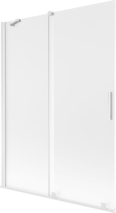Mexen Velar 2-delige schuifbare badwand 130 x 150 cm, gesatineerd, wit - 896-130-000-31-20
