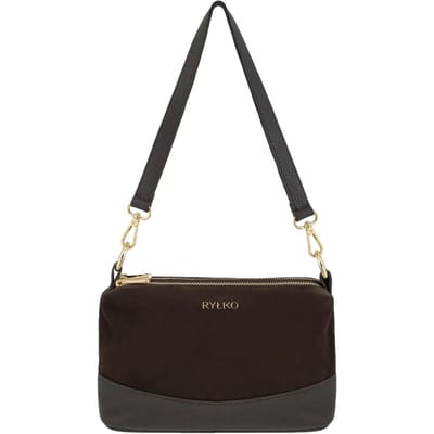 Leren en nubuck schoudertas voor dames Ryłko