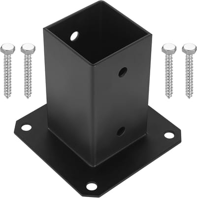 Houten paalhouder 80 x 80 x 150 mm met schroefbare onderkant, ideaal voor het bevestigen van schuttingpalen en steunbalken, stevige grondanker voor optimale stabiliteit